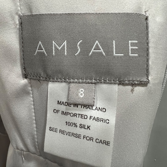 Amsale Floral Print Silk Chiffon Gown - Picture 7 of 9